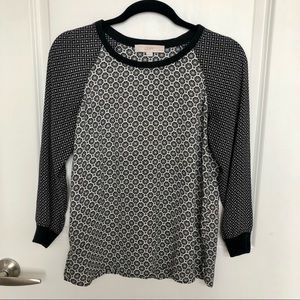 Loft Petite geometric print raglan top